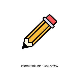 Pencil line icon. High quality outline symbol for web design or mobile app. Thin line sign for design logo. Color outline pictogram on white background