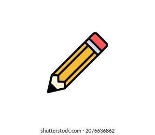Pencil line icon. High quality outline symbol for web design or mobile app. Thin line sign for design logo. Color outline pictogram on white background