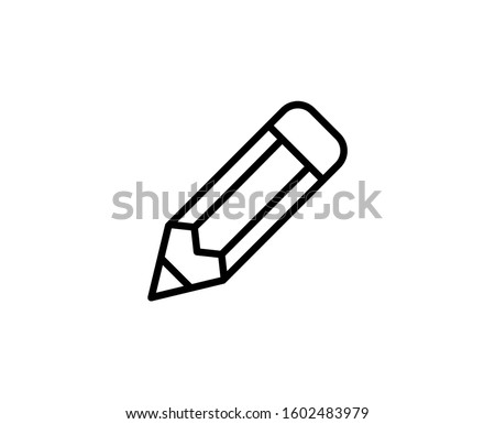 Pencil line icon. High quality outline symbol for web design or mobile app. Thin line sign for design logo. Black outline pictogram on white background