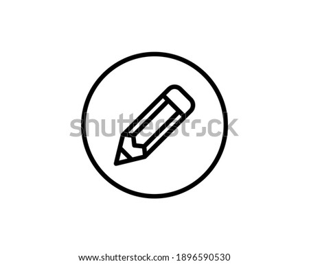 Pencil line icon. High quality outline symbol for web design or mobile app. Thin line sign for design logo. Black outline pictogram on white background
