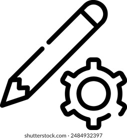 pencil line icon illustration vector