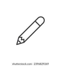 Un icono de línea de lápiz. signo de estilo lineal para concepto móvil y diseño web. Icono vectorial del contorno del lápiz de cartón. Símbolo, ilustración del logotipo. Gráficos vectoriales