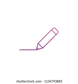 pencil with a line icon in Neon style