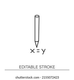 Pencil line icon. Office device. Business concept. Isolated vector illustration. Editable stroke