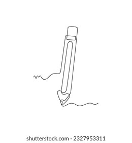 pencil line icon. one line continuous style. sketch, unique, line art concept. used for icon, symbol, sign, decoration, print