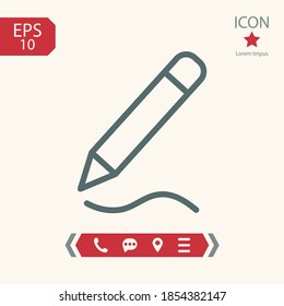 pencil line icon, outline vector illustration.