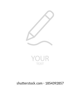 pencil line icon, outline vector illustration.