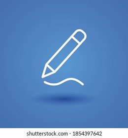pencil line icon, outline vector illustration.