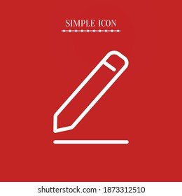 pencil line icon, outline vector illustration.