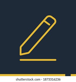 pencil line icon, outline vector illustration.