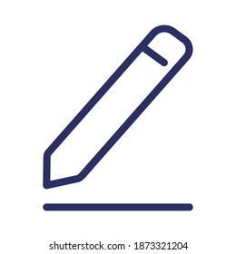 pencil line icon, outline vector illustration.