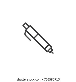 Pencil line icon, outline vector sign, linear style pictogram isolated on white. Pen symbol, logo illustration. Editable stroke