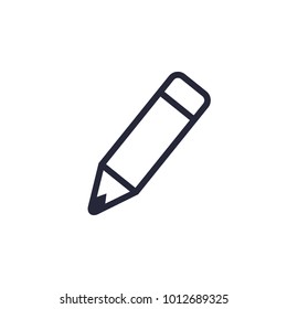 Pencil Line Icon, Vector Flat Style Isolated Outline illustration.