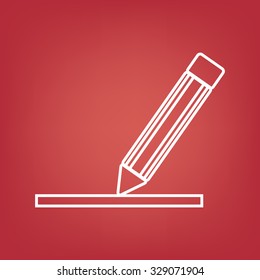 pencil line icon, vector illustration