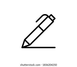 Icono de línea de lápiz. Símbolo vectorial en estilo plano y a la moda sobre fondo blanco. Canto web para diseño.