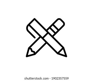 Pencil line icon. Vector symbol in trendy flat style on white background. Web sing for design.