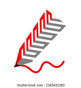 Pencil and line logo vector illustration