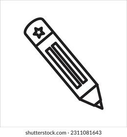 pencil line new vector icon