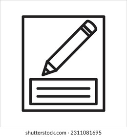 pencil line new vector icon