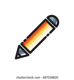 Pencil Line Vector Flat Icon