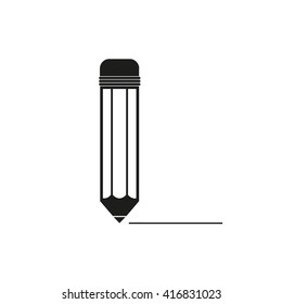 Pencil with the line vector icon