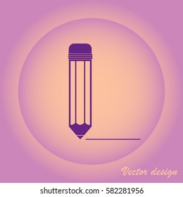 Pencil with the line vector icon