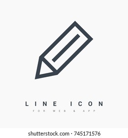 pencil line vector icon