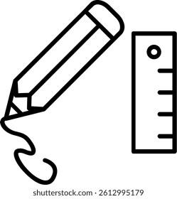 Pencil Line Vector Icon Design