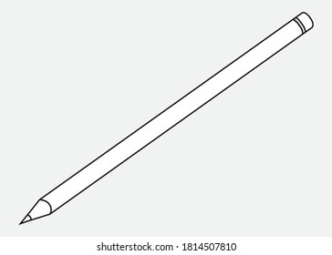 ilustración vectorial de línea de lápiz aislada en fondo blanco, vista superior.
