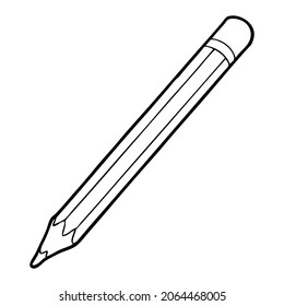 pencil line vector illustration,isolated on white background,top view