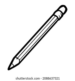 pencil line vector illustration,isolated on white background,top view