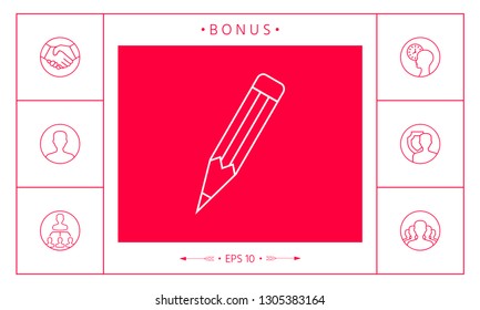 Pencil - linear icon. Graphic elements for your design