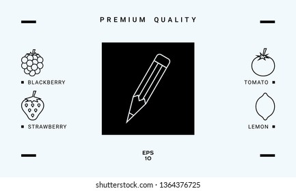 Pencil - linear icon. Graphic elements for your design