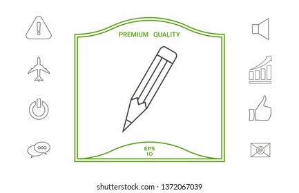 Pencil - linear icon. Graphic elements for your design