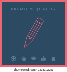 Pencil - linear icon. Graphic elements for your design