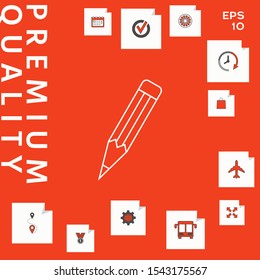 Pencil - linear icon. Graphic elements for your design
