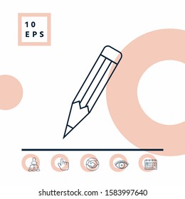Pencil - linear icon. Graphic elements for your design