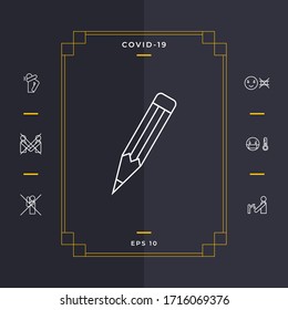 Pencil - linear icon. Graphic elements for your design