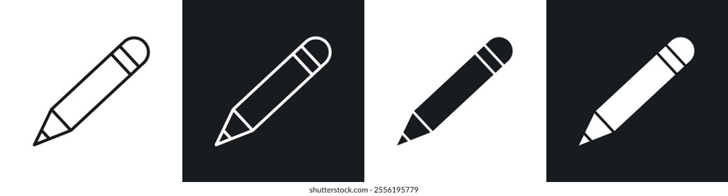 Pencil linear icon set for app, and web design.