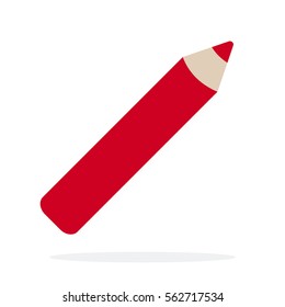 Pencil for the lip contour vector flat material design object. Isolated illustration on white background.