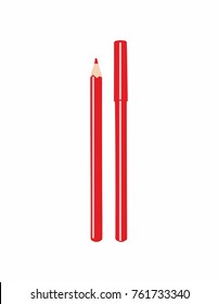 Pencil for lips on a white background