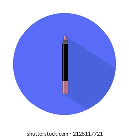 Pencil lipstick pomade icon illustration isolated on blue background