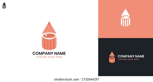 Pencil Logo - All elements on this template are editable with vector software