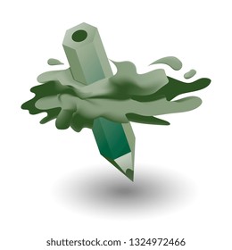 Pencil. Logo for artists. Emblem for those who draw. Vector graphics