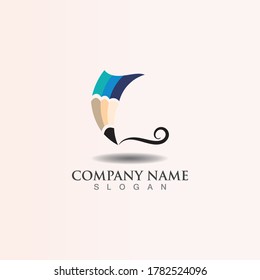 Pencil logo creative design inspiration or Education template Vector