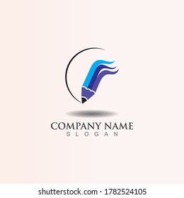 Pencil logo creative design inspiration or Education template Vector