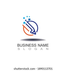 Pencil logo creative design inspiration or Education template Vector