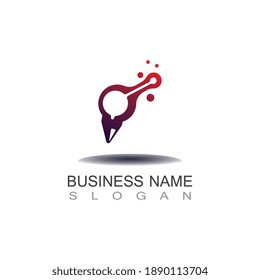Pencil logo creative design inspiration or Education template Vector