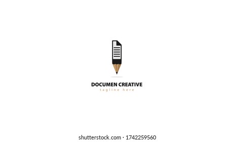 Pencil logo design combine with document paper. used for creativity logos. vector