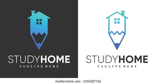 Pencil logo design with creative concept Premium Vector